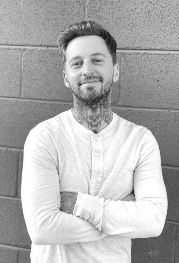 Portrait of Rick, tattoo artist at Lucky Rose
